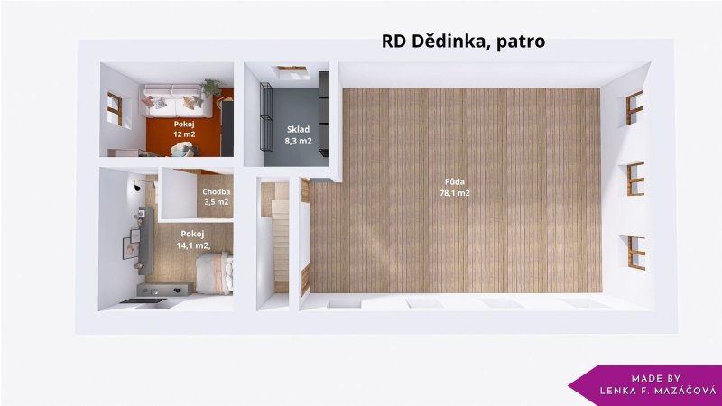 Prodej, rodinný dům se zahradou a jezírkem, 1508 m2, Dědinka, Troubelice