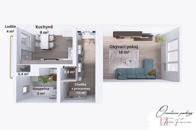 Prodej bytu 1+1 s lodžií, 51,9 m², Letovice