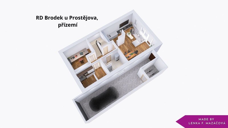 Prodej, rodinný dům 5+kk, garáží, stavební pozemek, 608 m², Vilapark Brodek u Prostějova