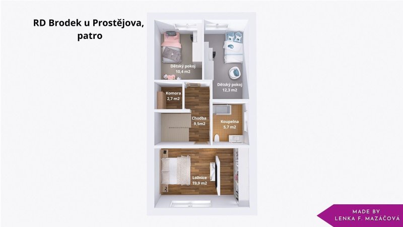 Prodej, rodinný dům 5+kk, garáží, stavební pozemek, 608 m², Vilapark Brodek u Prostějova