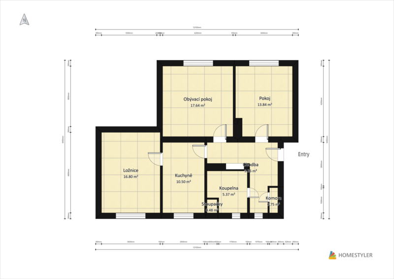 Prodej, byt 3+1, 70 m2, Uničov, Nerudova