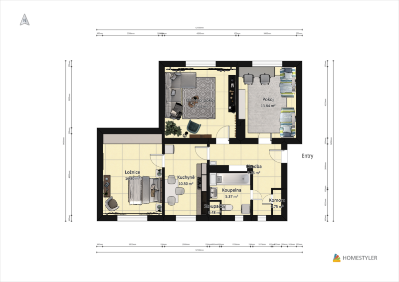 Prodej, byt 3+1, 70 m2, Uničov, Nerudova