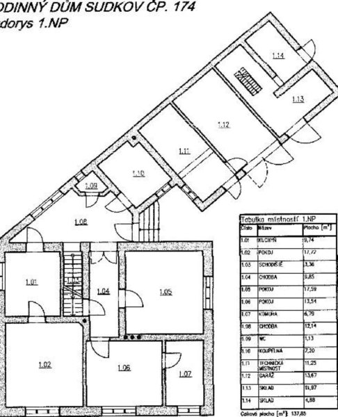 Prodej, Rodinné domy, 140 m2, pozemek 1059 m2, Sudkov