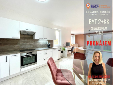 Pronájem, byt 2+kk, 74 m2, balkon, Olomouc